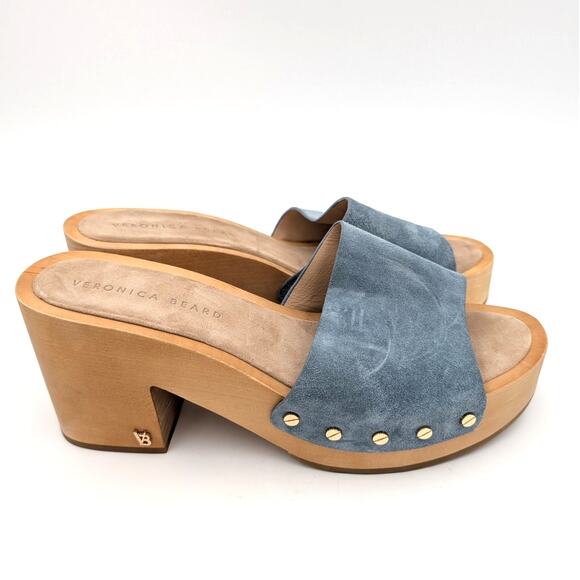 Veronica Beard Hannalee Platform Suede Clog Sandals Women's US10.5M EU41 - Picture 4 of 11